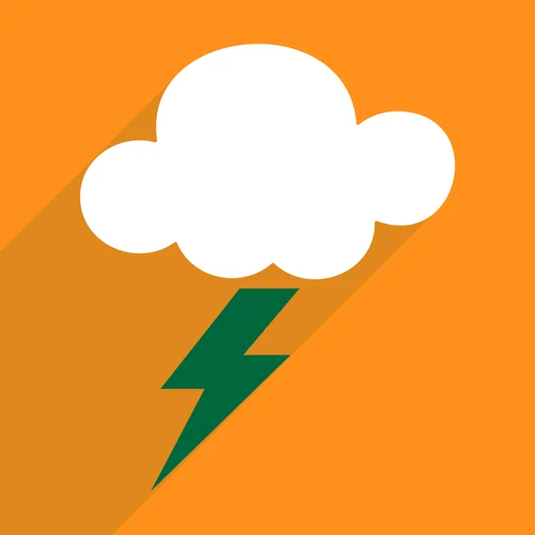 Плаский дизайн з тіні та сучасною іконою штормовою хмарою — стоковий вектор