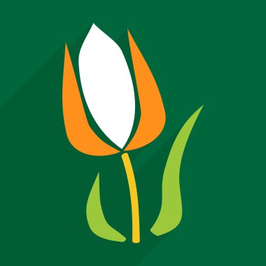 Gölge ve modern simgesi Lale ile düz tasarım