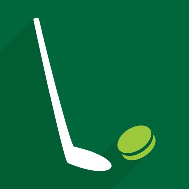 Düz çizmek ile gölge ve modern simgesi hokey