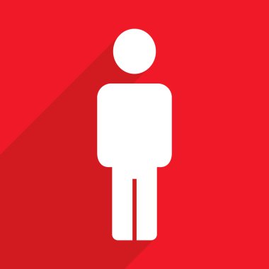 Düz çizmek ile gölge ve modern simgesi kişi