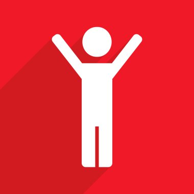 Gölge ve modern simgesi neşeli adam düz tasarım