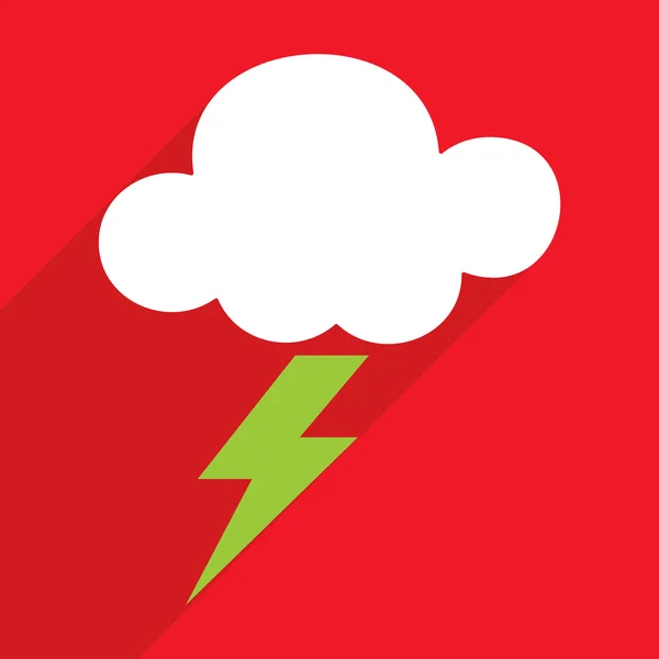 Płaska konstrukcja z cienia i nowoczesne ikona chmury burzowej — Wektor stockowy