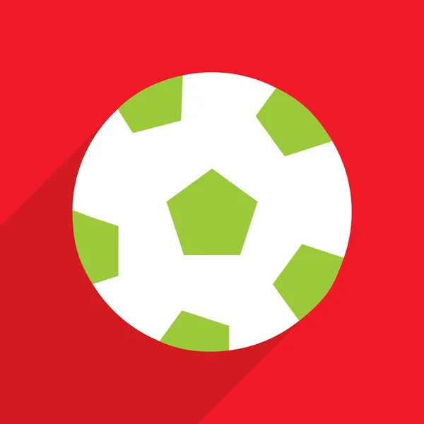 Płaska konstrukcja z cienia i ikona nowoczesnej piłki nożnej — Wektor stockowy