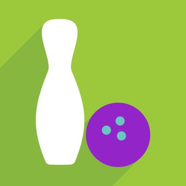 Düz çizmek ile gölge ve modern simgesi bowling