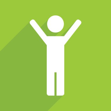 Gölge ve modern simgesi neşeli adam düz tasarım