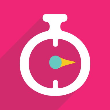 Düz çizmek ile gölge ve modern simgesi kronometre