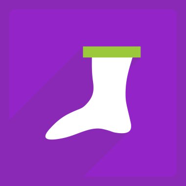 Gölge ve modern tasarım çorap ile düz simgesi