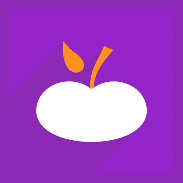 Lapos ikon-val árnyék és a modern design az apple — Stock Vector