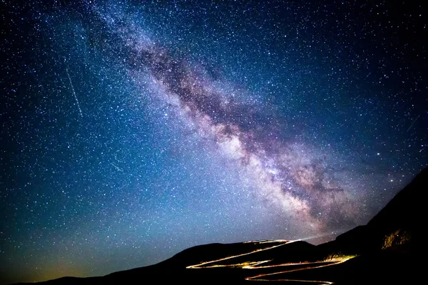 Calea Lactee pe Transalpina trece — Fotografie, imagine de stoc