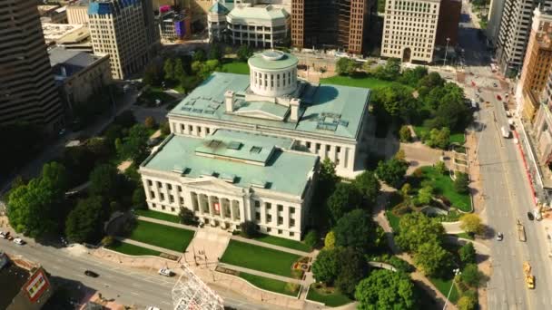 Pemandangan udara dari Ohio State House — Stok Video