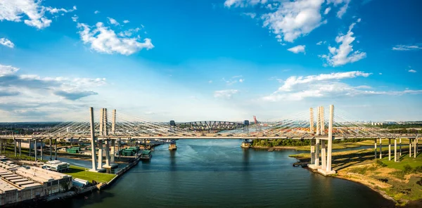 Luchtpanorama van de Nieuwe Goethals Brug — Stockfoto