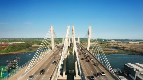 Yeni Goethals köprüsünün insansız hava aracı görüntüleri.. — Stok video