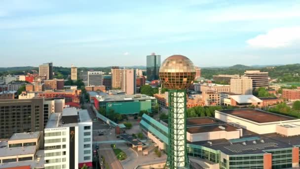 Luchtfoto van Knoxville, Tennessee skyline — Stockvideo