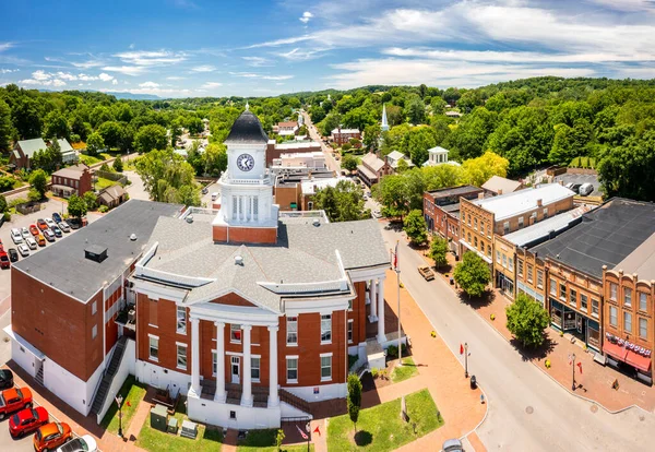 Widok z lotu ptaka na Jonesborough, Tennessee — Zdjęcie stockowe