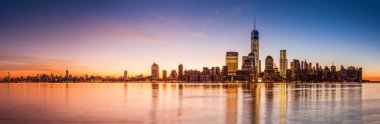 Manhattan panorama at sunrise clipart