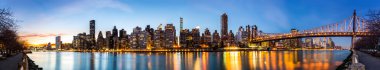 Manhattan panorama and Queensboro bridge clipart