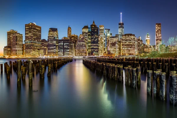 Бруклін пристані в сутінках — стокове фото