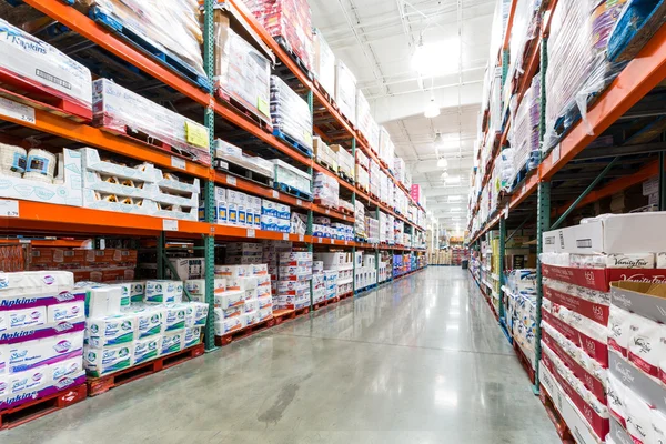 Ailse in a Costco store with napkins