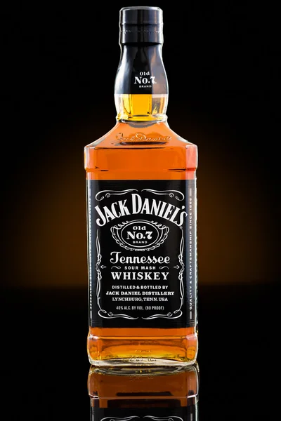 Jack Daniel whisky üveg. — Stock Fotó