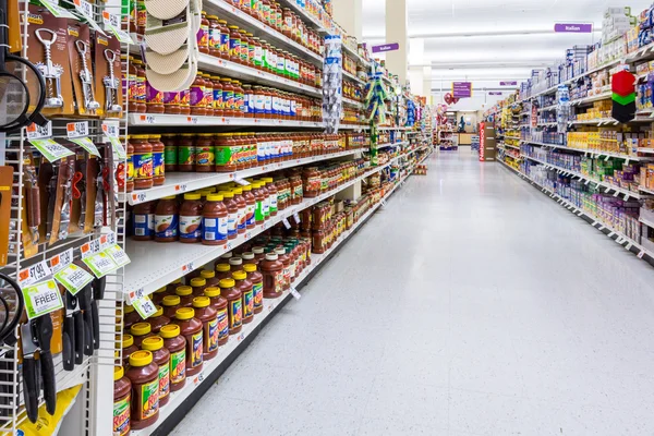 Condiments and spices aisle — Stock Fotó