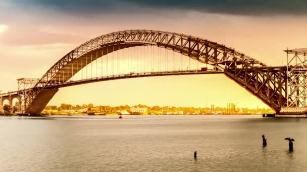 Timelapse con grandes buques portacontenedores — Vídeos de Stock