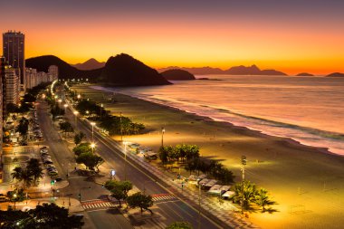 Copacabana Beach at dawn clipart