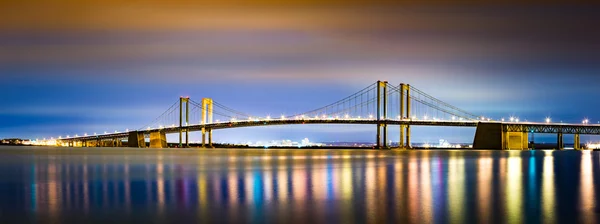 Delaware Memorial Köprüsü gece, — Stok fotoğraf