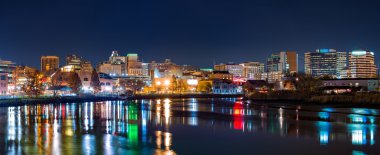 Wilmington skyline panorama by night clipart