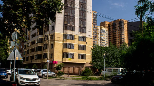 Ulice Domy Dzielnice Budynki Budowle Mieście Rostov Don — Zdjęcie stockowe