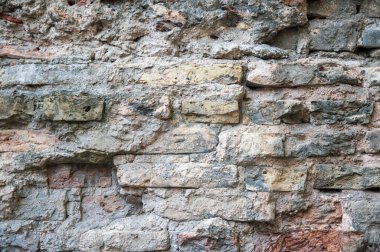 Gri, turuncu, eski, eski, klasik, duvar arka planı.