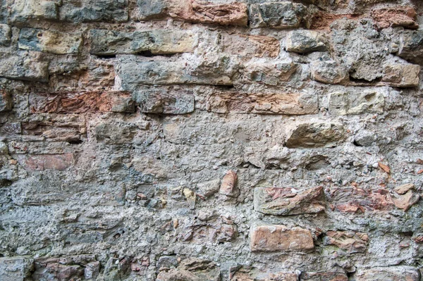 Grey red orange old vintage brick house wall background — Stock Photo, Image