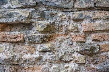 Gri, turuncu, eski, eski, klasik, duvar arka planı.