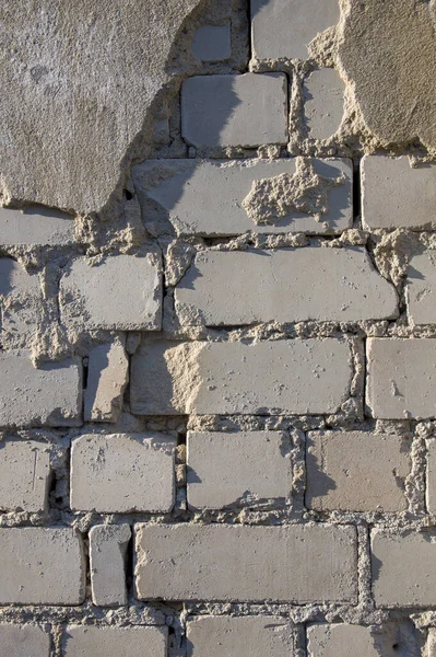 White colors old vintage empty brick wall background with copy space — Stock Photo, Image