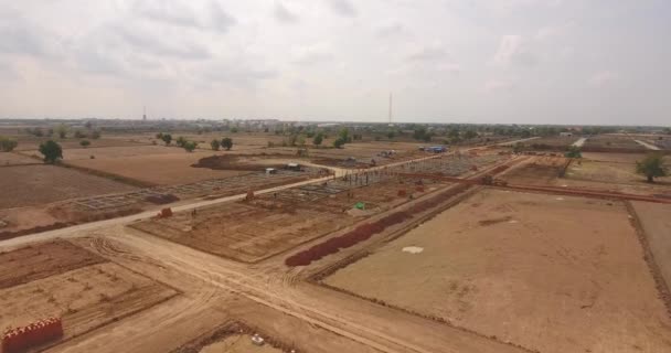 Volar Sobre Sitio Construcción Fondation Edificios Apartamentos Lujo — Vídeos de Stock