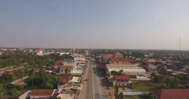Voler Vers Haut Asiatique Ville Battambang Cambodge — Video