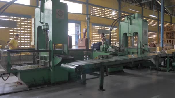 Personeel Rond Rubber Hydraulische Bailing Press Fabriek — Stockvideo