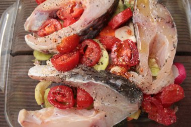 Sebze ile Paketli sazan