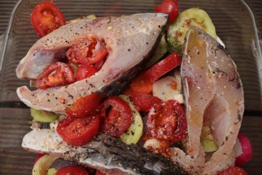 Sebze ile Paketli sazan