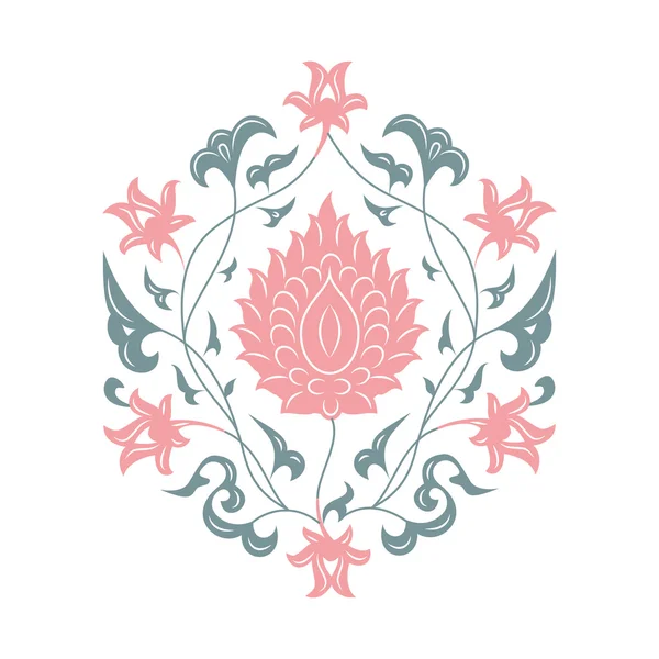 Oriental floral pattern,  pink.