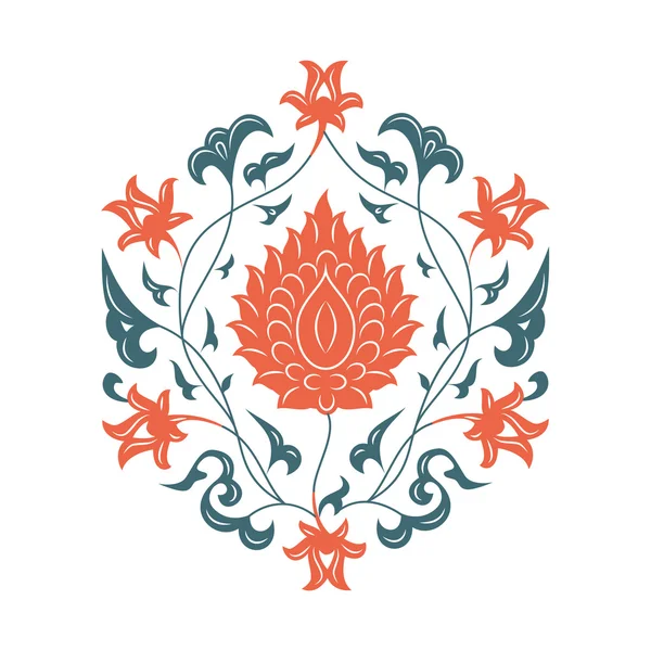 Oryantal çiçek desenli, turuncu.