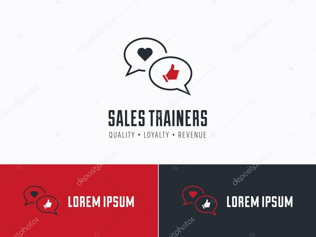 Sales consultant, sales trainer or mystery shopper company logo. Customer satisfaction, communication and service excellence symbol.