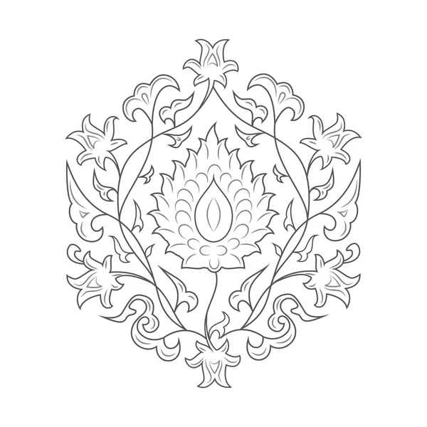 03 çiçek desenli lineart siyah