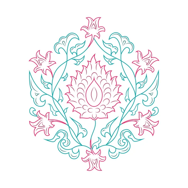 03 Conte linéaire à motif floral — Image vectorielle