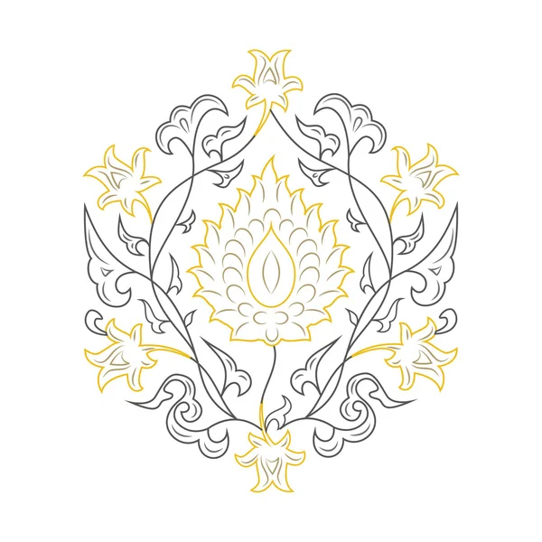 03 çiçek desenli lineart sarı