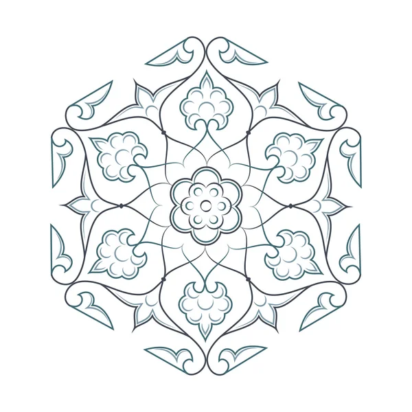 02 Modèle floral lineart bleu — Image vectorielle