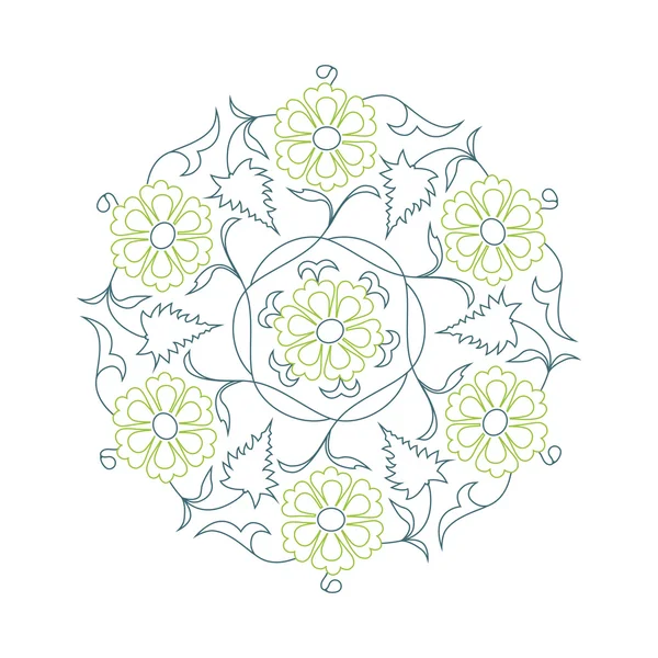 01 çiçek desenli çizgi yeşil