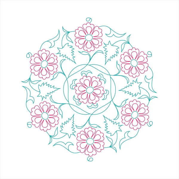 01 Conte de ligne de motif floral — Image vectorielle