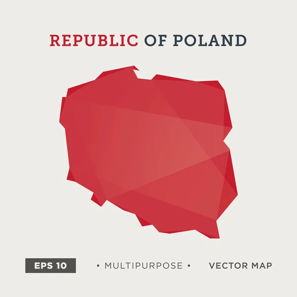 05 Mapa moderno de Polonia — Vector de stock