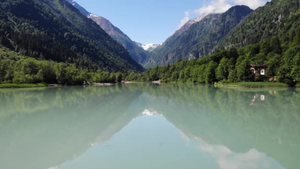 Klammsee Par Kaprun City Autriche Avec Belles Montagnes Lac Prise — Video