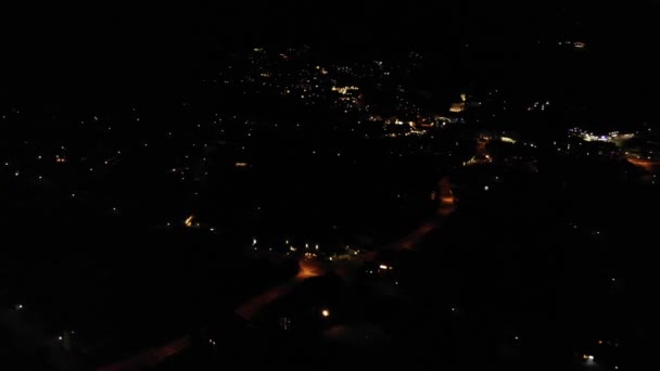 Panoramisch Uitzicht Verlichte Structuren Stad Buurt Van Zell See Village — Stockvideo